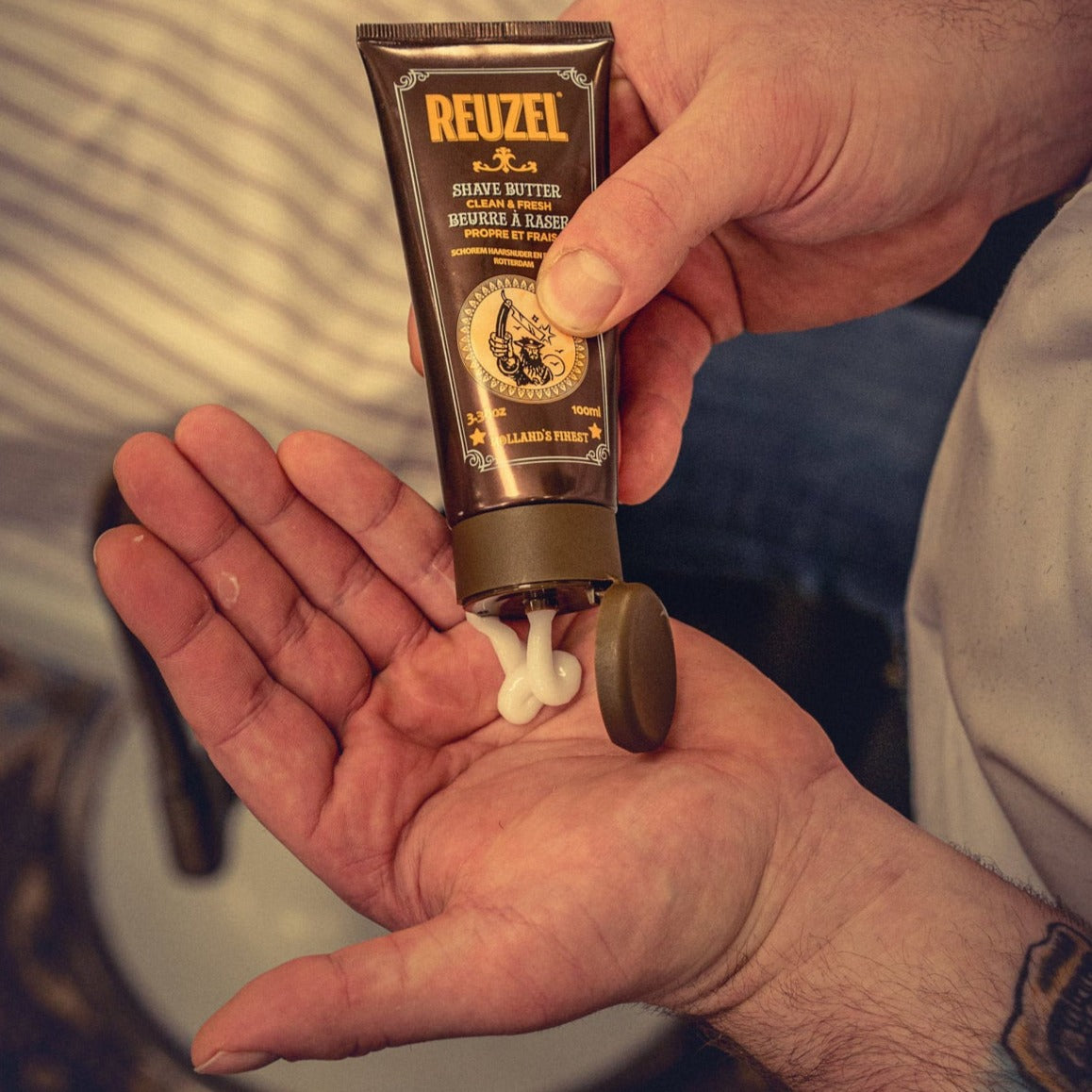 REUZEL UK Clean & Fresh Shave Butter in a jar, smooth texture for a close, comfortable shave with a fresh scent.