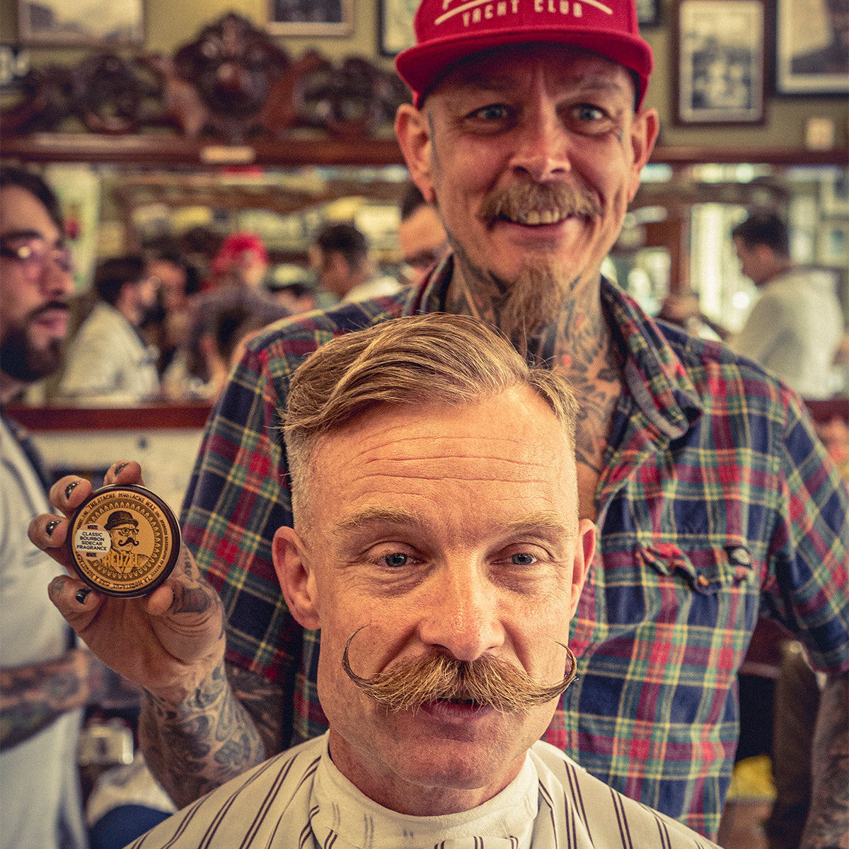 Reuzel UK Mustache Wax Bourbon Sidecar for shaping and styling mustaches with a smooth, glossy finish.