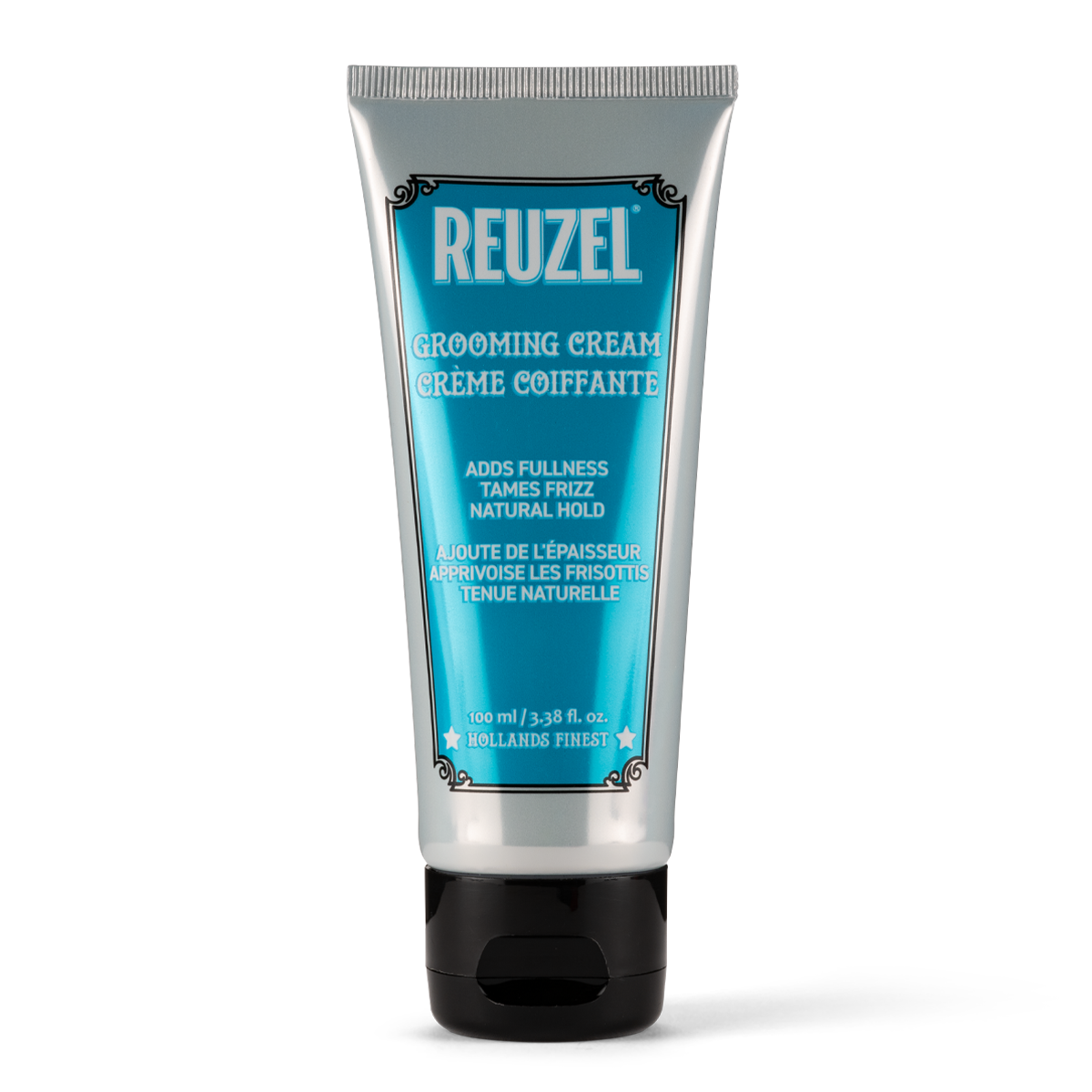 Reuzel UK grooming cream in a jar, showing the creamy texture and packaging, ideal for styling and grooming hair.