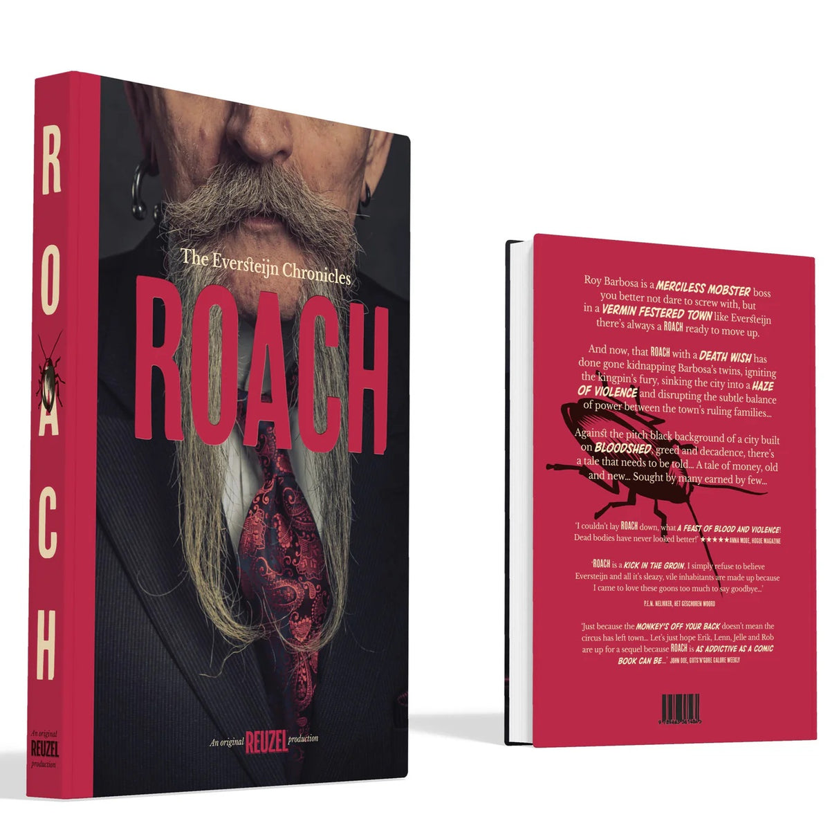 Reuzel Roach Book merch featuring a stylish design, showcasing the UK Reuzel brand logo and graphic artwork.