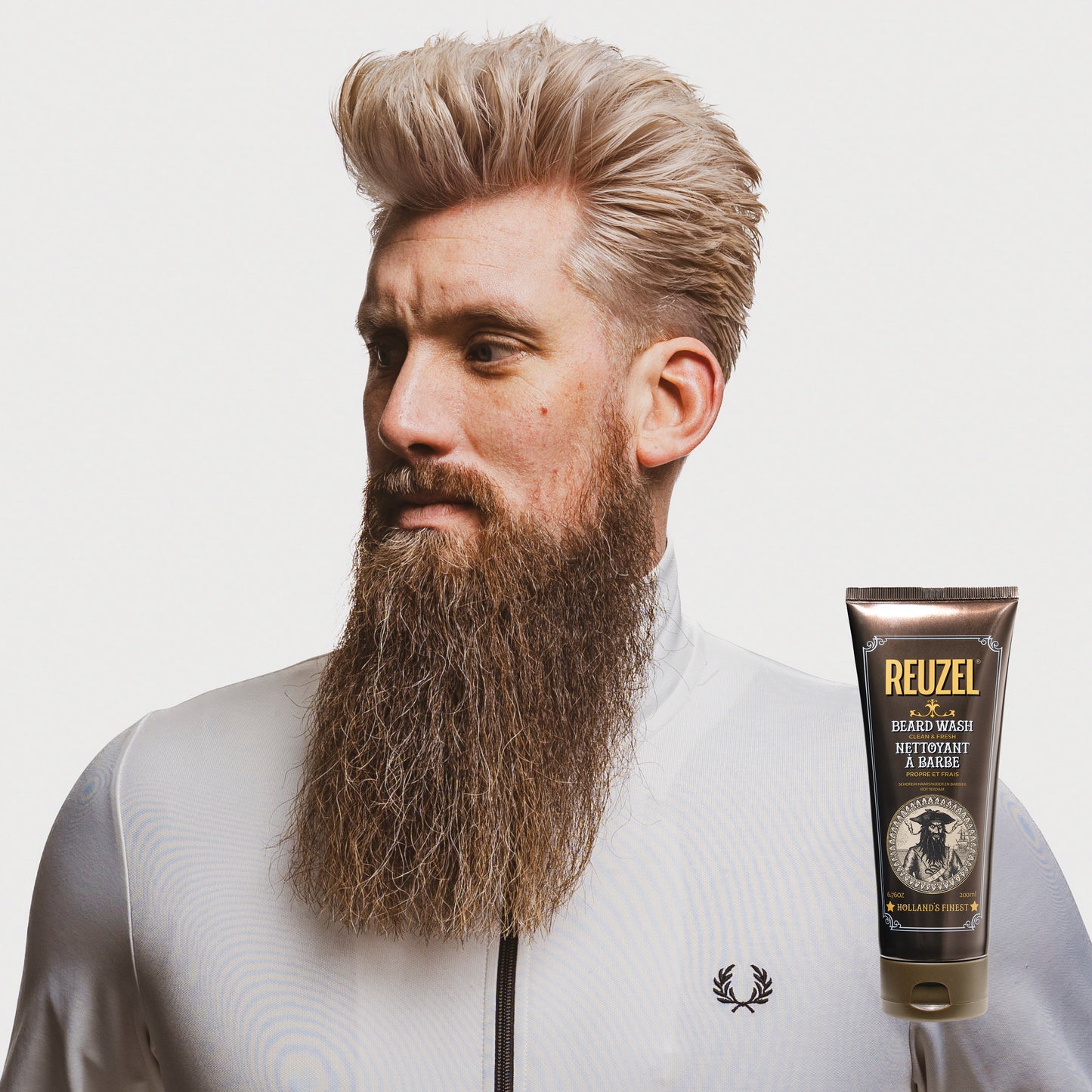 REUZEL UK Clean & Fresh Beard Wash bottle with label, designed for gentle cleansing and refreshing facial hair.