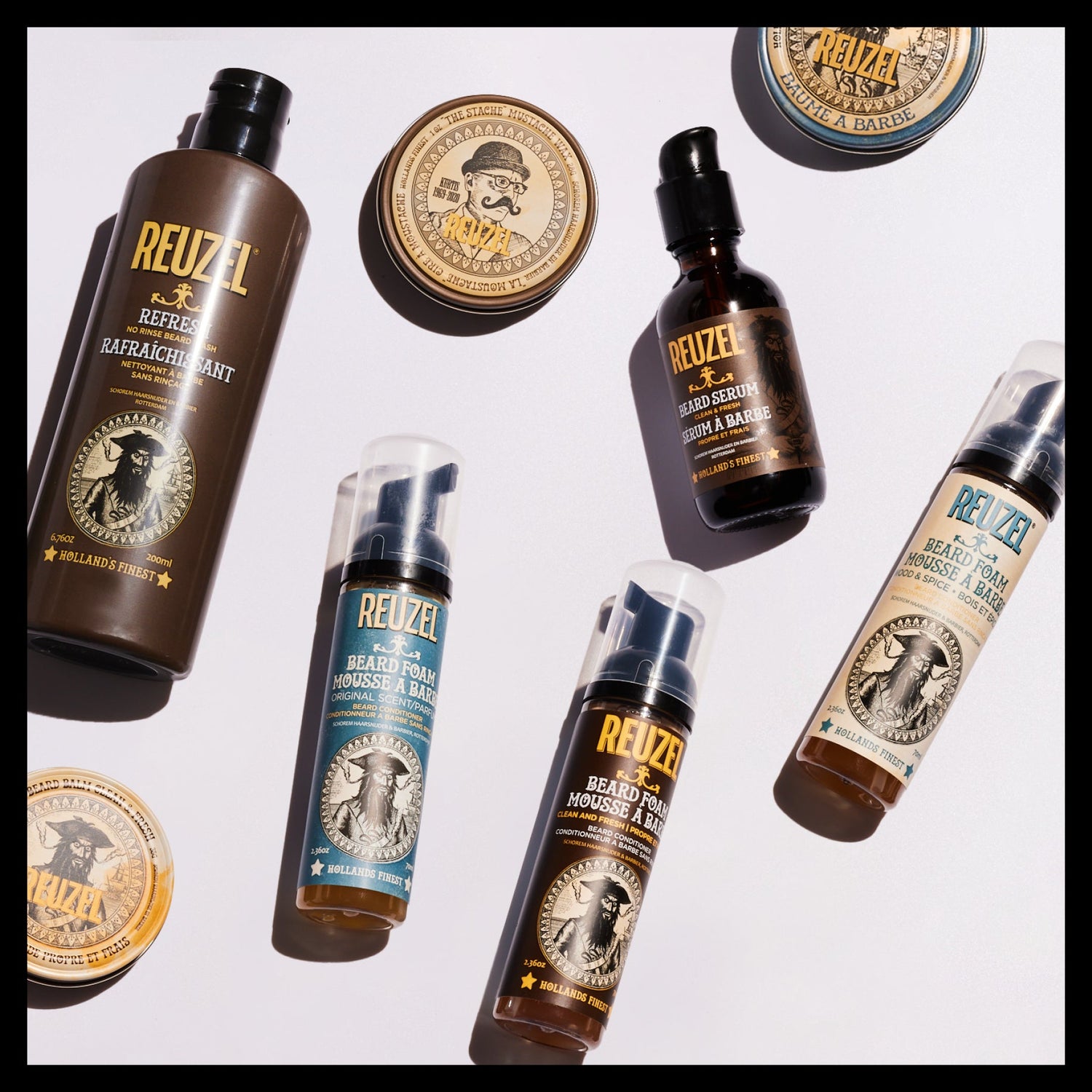 A collection of Reuzel Beard & Shave products