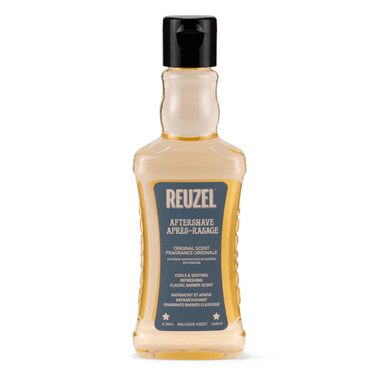 Reuzel aftershave bottle on a white background