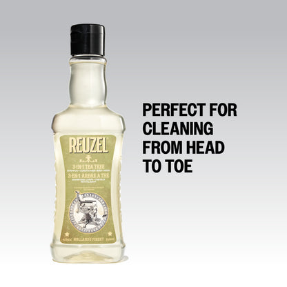 Reuzel 3 in 1 Tea Tree Shampoo, Conditioner and Body Wash